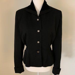 Black Velvet Trim 1940's Jacket